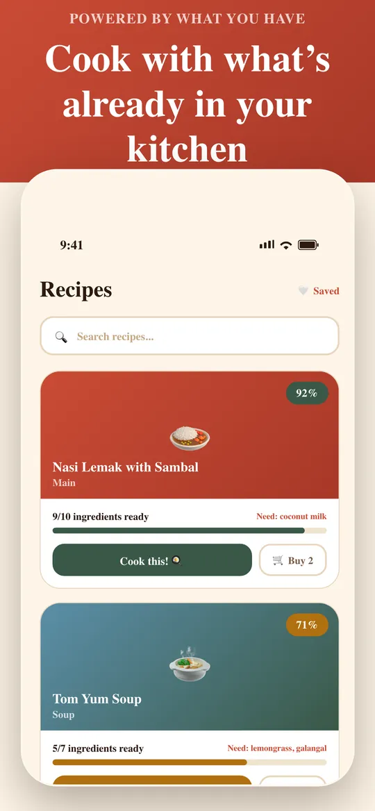 SuperSuri recipes screen